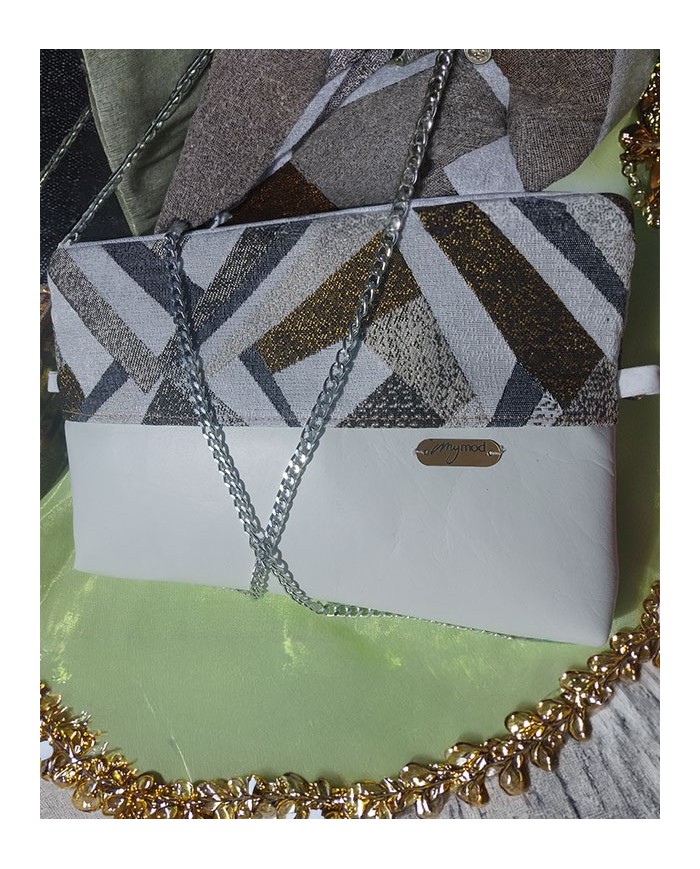 Pochette Plate Blanche Chic & Jacquard