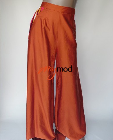 Pantalon palazzo taille haute poches italiennes | MYMOD