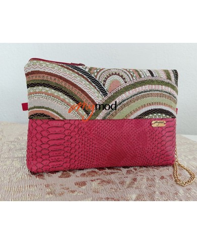 Pochette plate rouge imprimée scintillante | MYMOD
