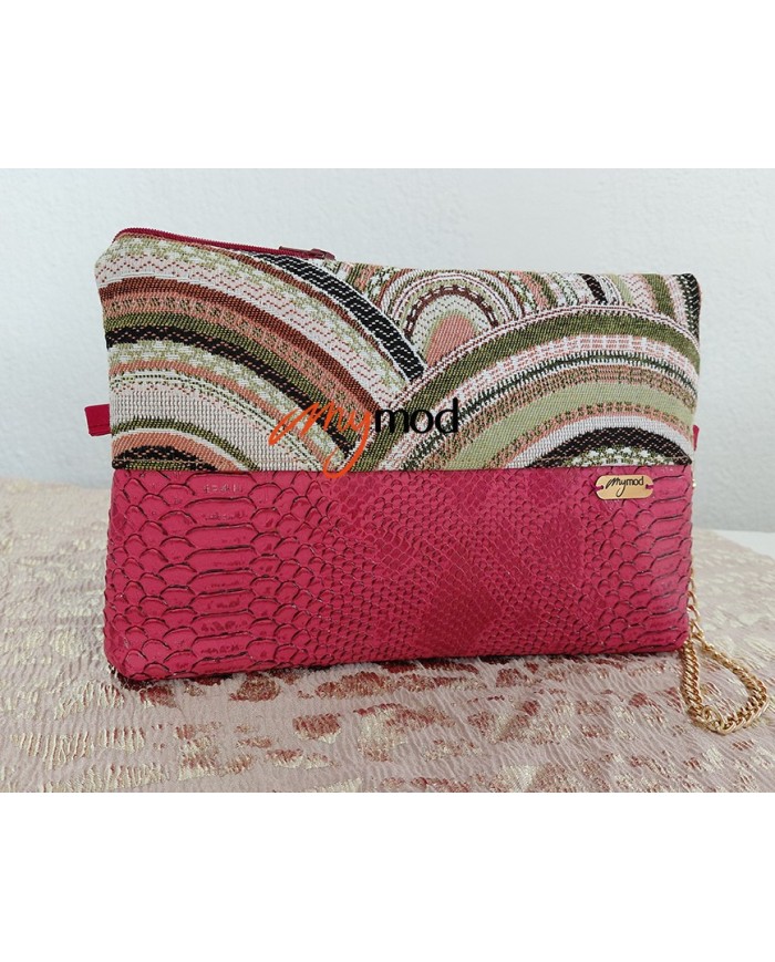 Pochette plate rouge imprimée scintillante | MYMOD