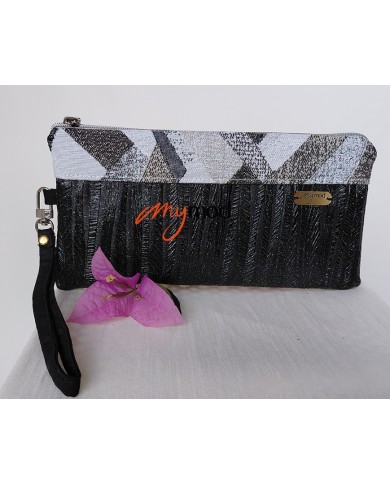 Mini pochette plate noire imprimée | MYMOD