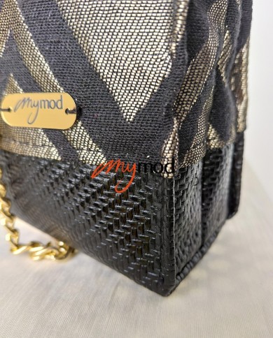 Sac de soirée noir et doré fait main | MYMOD