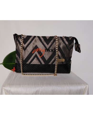 Sac de soirée noir et doré fait main | MYMOD