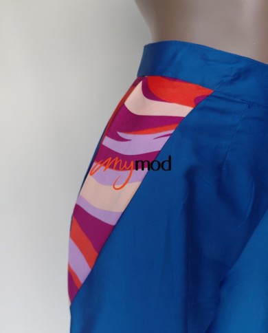 Pantalon fluide bicolore taille élastiquée | MYMOD