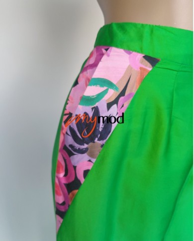 Pantalon Palazzo Taille Haute Poches Italiennes
